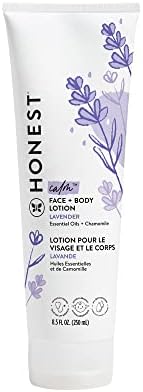 The Honest Company Hydrating Face + Body Lotion | Fast Absorbing, Naturally Derived, Hypoallergenic | Lavender Calm, 8.5 fl oz