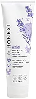 The Honest Company Hydrating Face + Body Lotion | Fast Absorbing, Naturally Derived, Hypoallergenic | Lavender Calm, 8.5 fl oz