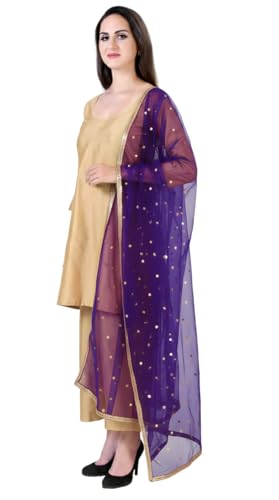 Image of Studio Shringaar Women's Net sequence Embroidered Full Size Dupatta