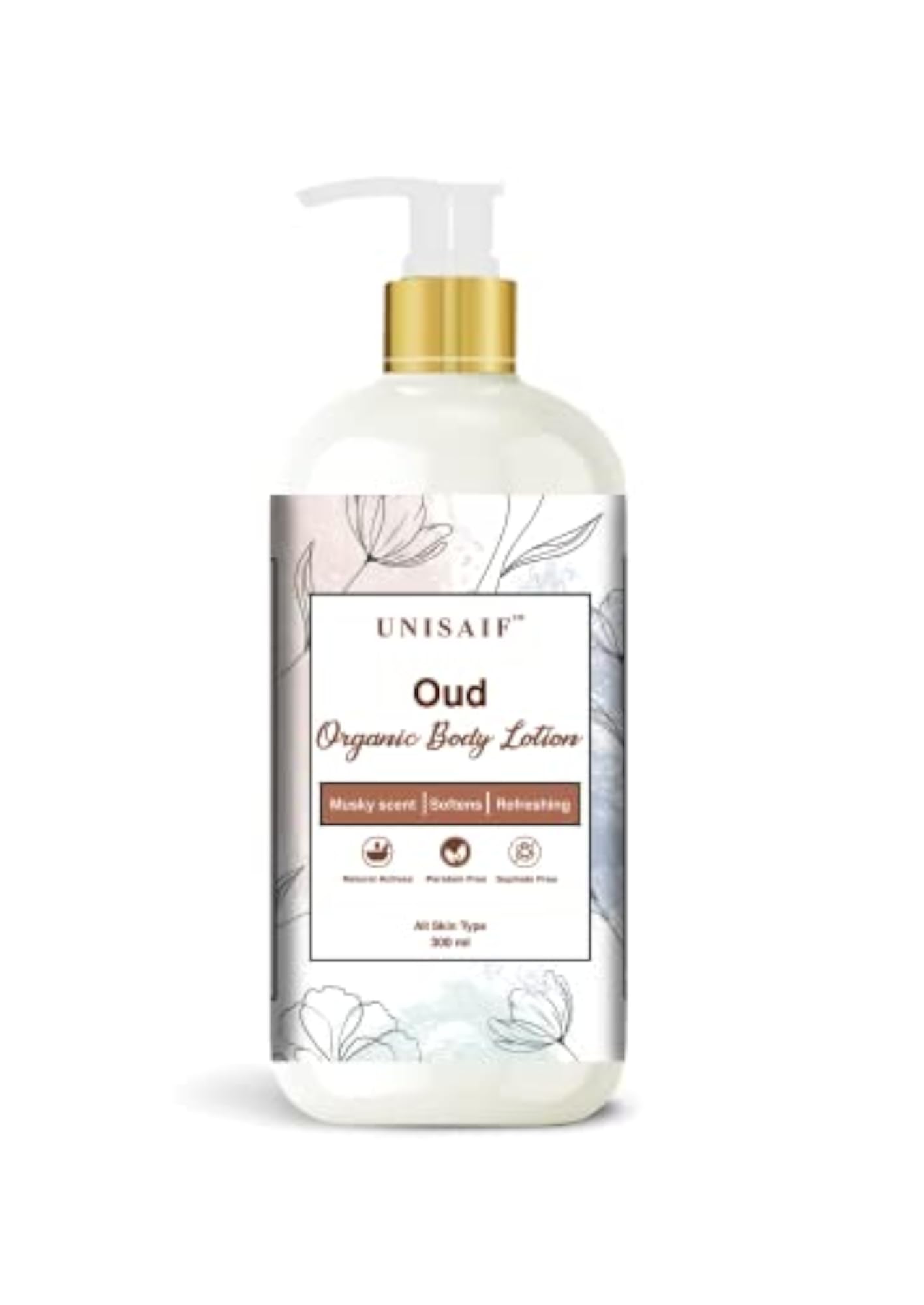 Oud Organic Body Lotion for All Skin Types, Natural Actives