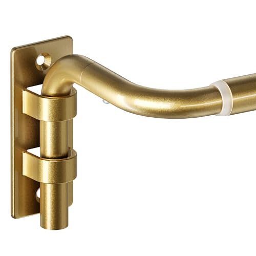 ENJOYBASICS 48-84 Wrap Around Curtain Rod Quick Curtain Change Gold