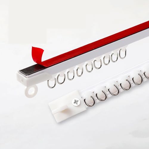 SXFSDOU Riel para Cortinas Flexible Autoadhesivo, instalación sin taladros para ventanales, separadores de ambientes, duchas y caravanas.