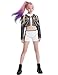 Girls 3 Piece Idol Singer Rumi Costume Kids Golden Set with Star Emblem Chain Graphic Demon Cosplay Hunters Costume for Kids Halloween Costumes Performance EN178L
