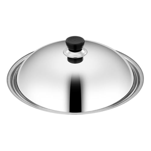 KESOTO Coperchio Pentola Acciaio Inox Sostituzione Coperchio Padella Manico Stabile Resistente Calore Facile da Pulire Adatto per Casa Uso Domestico, Diametro 34 Cm