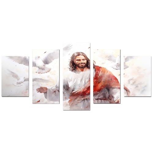 Décoration de famille chrétienne à offrir avec ce lot de 5 affiches de Jésus