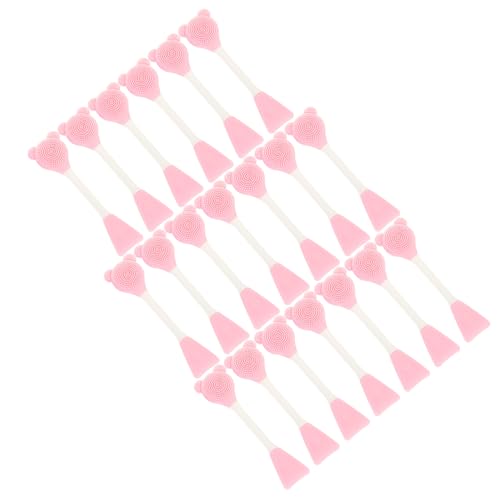 Pinceaux applicateurs pour masque facial silicone double extrémité soin visage rose