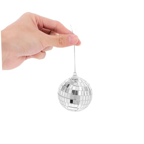 Luxshiny 6pcs Mini Mirror Disco Reflective Ornaments para árbol de Navidad, bodas, fiestas, decoraciones colgantes brillantes para festivales de música y fiestas en casa miniatura 3