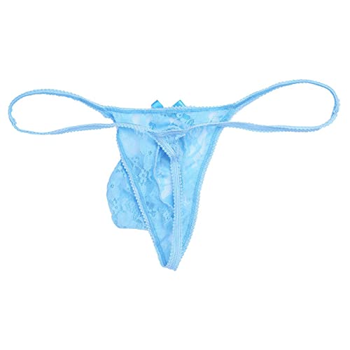 Men's Sissy Pouch Lace G-String Thongs Panties Sheer T-Back Briefs Underwear Nightwear2
