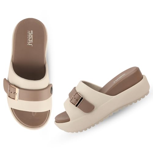 Soju Women's and Girls' Dual-Tone Moulded EVA Platform Slippers |...
