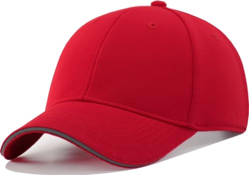 Image of TSSGBL Men's Plain Baseball Hat - OSFM & XXL Big Head Fit,Adjustable Structured Ball Cap with Reflective Sandwich Brim