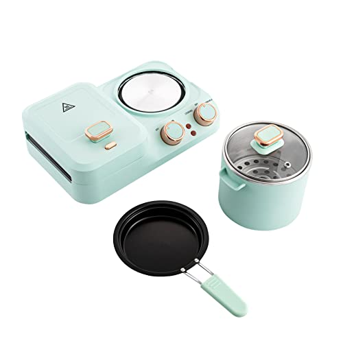 PROYONGOO Breakfast Sandwich Maker, Nonstick Pancake Maker, 3 in 1 Breakfast Maker Station with Soup Pot