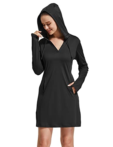 FitsT4 Sports Womens Cover-Up Dress Beach UPF 50+ SPF Sun Protection Long Sleeve Shirts