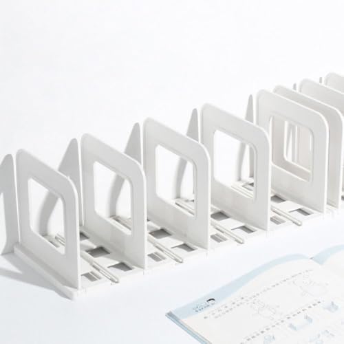 Image of File Organizer Rack | Foldable File Sorter Office Desk Accessories | Durable & Sturdy | Easy Assembly | Book Holder Magazine Stand | for Office, Home (White, 8 Compartment)