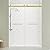 DELAVIN 56"-60" W x 75" H Frameless Shower Door, Double Sliding Shower Door, Glass Shower Door with 5/16" (8mm) Clear SGCC Tempered Glass, Explosion-Proof Film, Stainless Steel Hardware, Gold