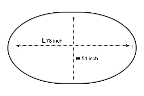 Image of The Furnishing Tree Oval Shaped 4 to 6 Seater Transparent Table Cover WxL 54x78 inches 0.25 mm Thickness with White Lace