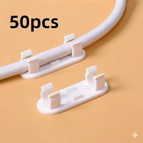 40pcs Adjustable Cable Clips - Sticky Wire Organizers para TV, PC y Cables Ethernet bajo el escritorio y gestión de cables en la pared, montaje adhesivo de plástico duradero, removible sin daños para organización en oficina y hogar miniatura 2