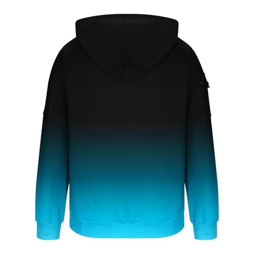 Mens Fleece Hoodies With Zipper Pockets Quarter Zip Gradient Color Pullover Long Sleeve Hooded Sweatshirt Tops4