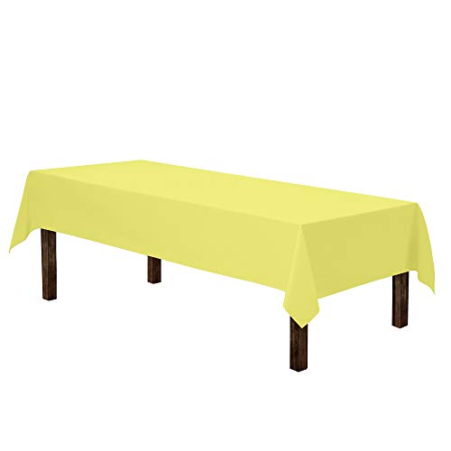 Gee Di Moda Rectangle Tablecloth - 60 x 102 Inch  Yellow Rectangular Table Cloth for 6 Foot Table in Washable Polyester 