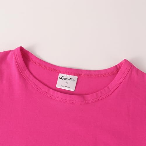 Image of Noomelfish Girls Short Sleeve Crop Tops Kids Summer Dance Cropped T-Shirts (5-14 Years)