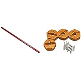  Gvvsjgdbis Per 144001 1/14 144001-1293 albero di trasmissione centrale, rosso e lega di alluminio 12 mm combinatore hub ruota adattatore esagonale aggiornamenti