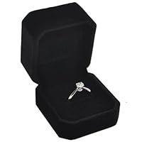 Heyumybit Samt Ring-Box,Schwarz Ring Geschenkbox,Schmuck Etui,Geschenk-Verpackung,Geschenkbox für Heiratsantrag,Hochzeit,Valentinstag,Geburtstag
