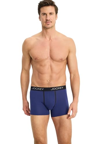 Jockey Chafe Proof Pouch Trunks - Boxershorts Herren im 2er Pack, Unterhosen mit ergonomisch geformter Tasche, atmungsaktive Männer Unterwäsche ohne Eingriff - Doppelpack, in Blau Jockey Chafe Proof Pouch Trunks - Boxershorts Herren im 2er Pack, Unterhosen mit ergonomisch geformter Tasche, atmungsaktive Männer Unterwäsche ohne Eingriff - Doppelpack, in Blau