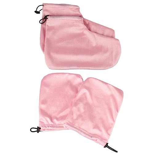 FOMIYES Warmth and Comfort Paraffin Therapy Gloves Foot Covers Set 2 Pairs for Wax Dip Treatment