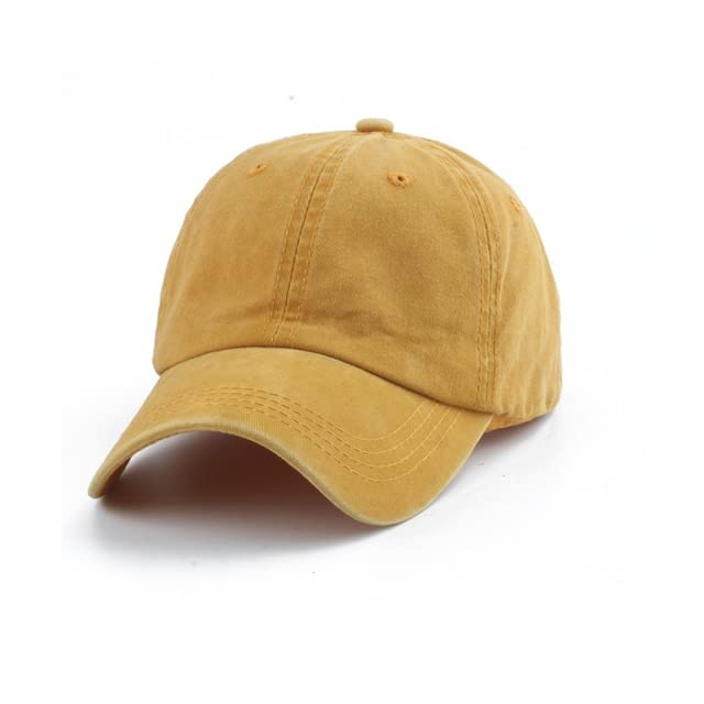 Baseball-Baseballmütze aus gewaschener Baumwolle im Vintage-Stil, Eltern-Sonnenhüte für Frühling und Sommer, Snap-Back-Mütze (Khaki, Kinderkopf 50)