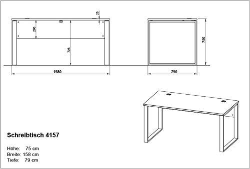 Germania Schreibtisch GW-Liono | In Weiss und Navarra Eiche | 158 x 75 x 79 cm - 4005949415706 Germania Schreibtisch GW-Liono | In Weiss und Navarra Eiche | 158 x 75 x 79 cm