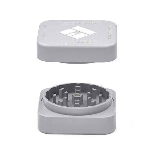 Premium Squared Ceramic Grinder Long Beach | Nano-Keramik Beschichtung | 2-teilig | Crusher (Silber)