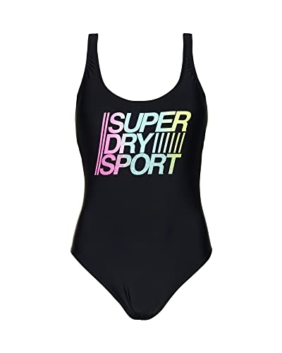 Superdry Damen Sd Sport Badeanzug, Schwarz, 38