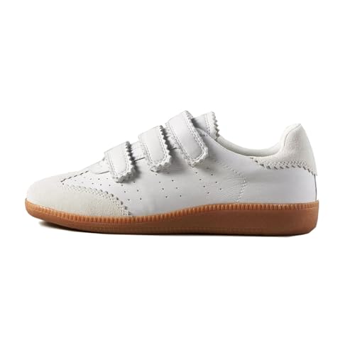 White Sneakers for Women Comfortable Leather Tennis Shoes Casual Fashion Low Top Sneaker Retro Lightweight Casual Shoes2