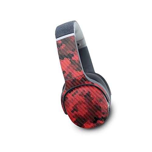 Image of MightySkins Carbon Fiber Skin Compatible with Skullcandy Crusher Evo Wireless - Red Hexa Camo | Protective, Durable Textured Carbon Fiber Finish | Easy to Apply | Made in The USA