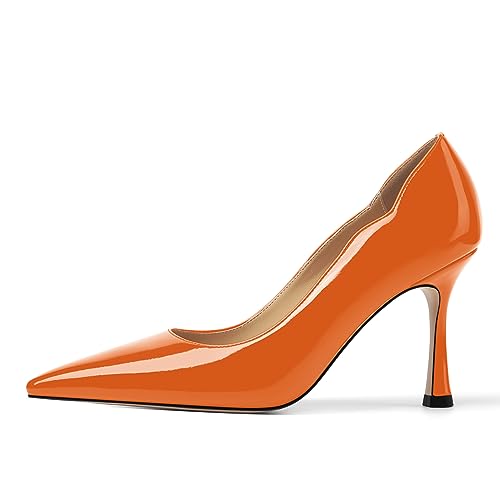 Womens Slip On Wedding Dress Pointed Toe Patent Stiletto High Heel Pumps Shoes 3.3 Inch2