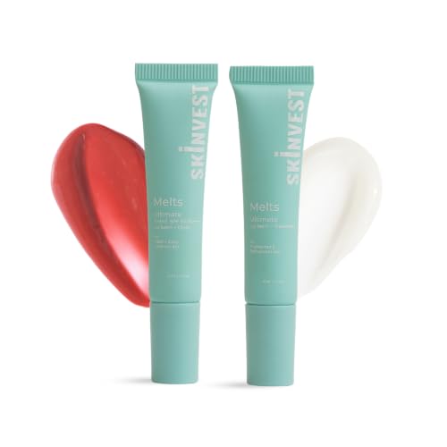 Image of Skinvest Melts SPF + Tint Lip Balm Gloss & Repair + Brighten Overnight Lip Mask Duo | SPF 30 PA++++ Peptides, PDRN, Ceramide & Hyaluronic Acid | 24H Lip Care System | 10ml + 10ml