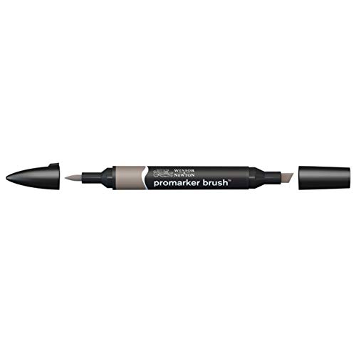 Winsor &Amp; Newton Promarker Brush - Rotulador Doble Punta, Punta Pincel, Tinta Base Alcohol, Color Warm Grey 4 (Wg4)