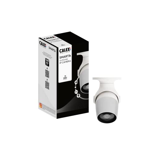 CALEX - Caméra IP extérieure intelligente, caméra de surveillance WiFi avec vision nocturne, audio bidirectionnel, Full HD 1080p, contrôle par application, blanc