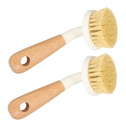 GRADENEVE 2 Piezas Cepillo para Lavar Platos con Mango Corto y Cerdas Duraderas Cepillo Pequeño Multifuncional para Limpieza de Cocina Utensilios y Superficies de Unidades
