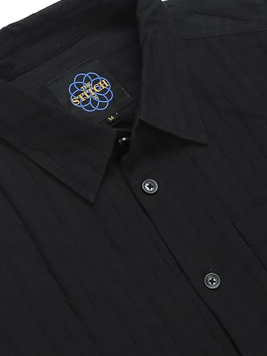 Image of StitchX Men's Full Sleeve Pintuck Striped Casual Cotton Shirt