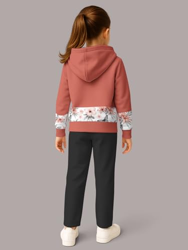 Image of HELLCAT Trendy Co-ords With Hoodie Sweatshirt and Trackpant Clothing Set for Girls.