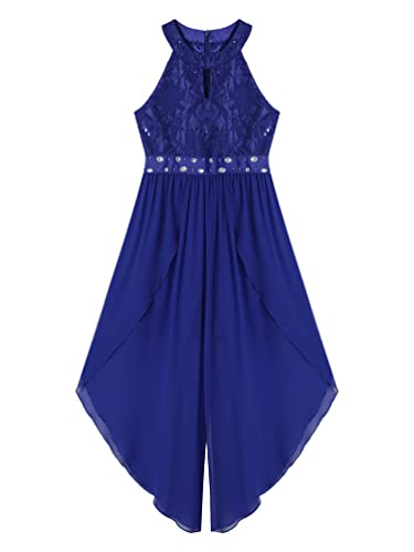 Kids Sleeveless Romper Gown Sequined Lace Bridesmaid Party Flower Girls Dress for Special Occasion3