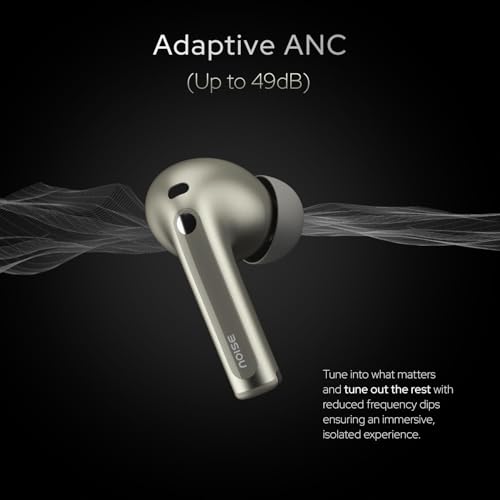 Image of Noise Master Buds, Sound by Bose in-Ear Bluetooth Earbuds, Up to 49dB Adaptive ANC, LHDC 5.0, Immersive Spatial Audio, 44H Playtime with 6 mic ENC, Dual Pairing, IPX5 Ear Buds TWS (Titanium)
