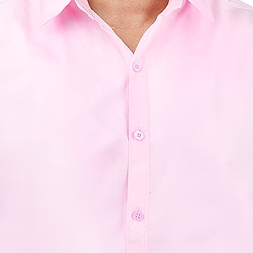 Image of Men's Solid Cotton Blend Formal Shirt with Pocket | Plain Design with Spread Collar & Full Sleeves - Regular Fit (Pack of 2)
