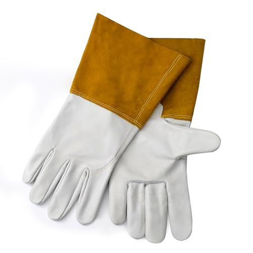 NBLEAGLO Tig Welding Gloves Unlined Grain Cowhide leather with 4