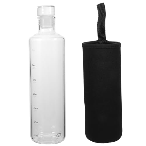 CLISPEED jarra con tapa juice cup jarra hidro botellas de agua botella clara transparente botella transparente botella vacía resistente desgaste Vidrio de alto borosilicato