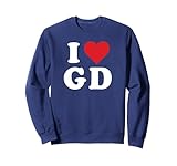 Fun G.D. Initiales avec cœur G.D. Monogram Love Apparel intime pour petit ami, petite amie, mari, femme Attire pour les vacances Vêtements de vacances