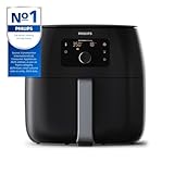 Philips Premium Airfryer XXL, Fat Removal Technology, 3lb/7qt, Rapid Air Technology, Digital Display, Keep Warm Mode, 5 Cooking Presets, HomeID App, Family Sized, Black (HD9650/96)