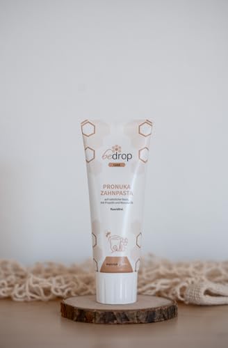 bedrop Pronuka Zahnpasta mit Propolis & Manuka-Öl fluoridfrei, natürlich, ohne Mikroplastik & ohne Titandioxid, natürliche Zahncreme mit Zitrone-Minze Geschmack (75ml)