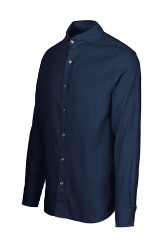 Image of SWIMS Santorini Men's Long Sleeve Linen Stretch Button Down Shirt | Lightweight breathable shirt for vacation, resort wear, travel and beach