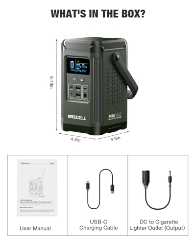 GRECELL 240W Portable Power Station LiFePO4 Battery, 154Wh Dual Way 100W USB-C PD, Portable Power Bank with Integrated Stand, Solar Generator for Outdoors, Camping, Travel (Wall Charger Not Included) 3 AI VOLT Generator Website 31tn81A4ifL. SL500 AI VOLT Generator Website